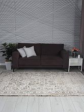 Пушистый круглый ковер LILY 8504A S.WHITE / P.VIZON