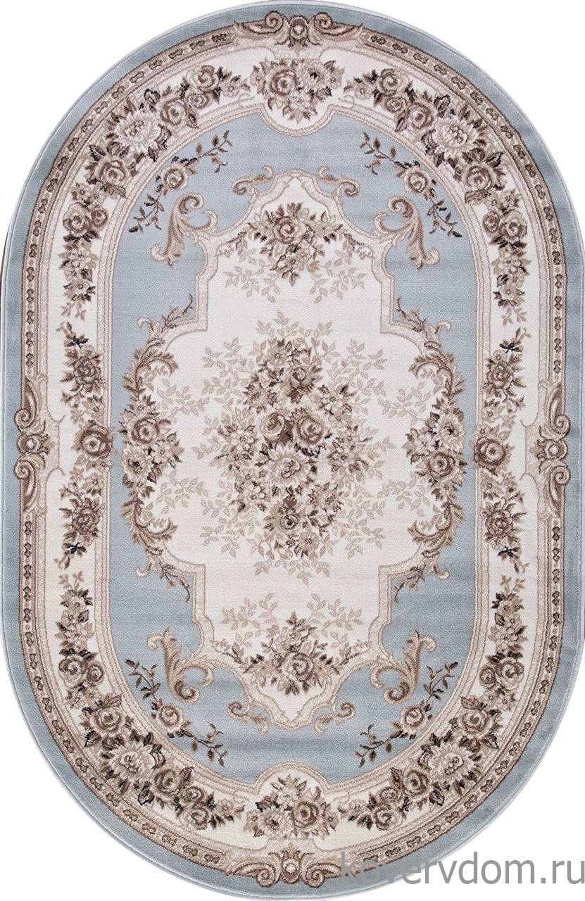 Ковер VALENCIA DELUXE-A 4015 L.BLUE-BROWN Овал