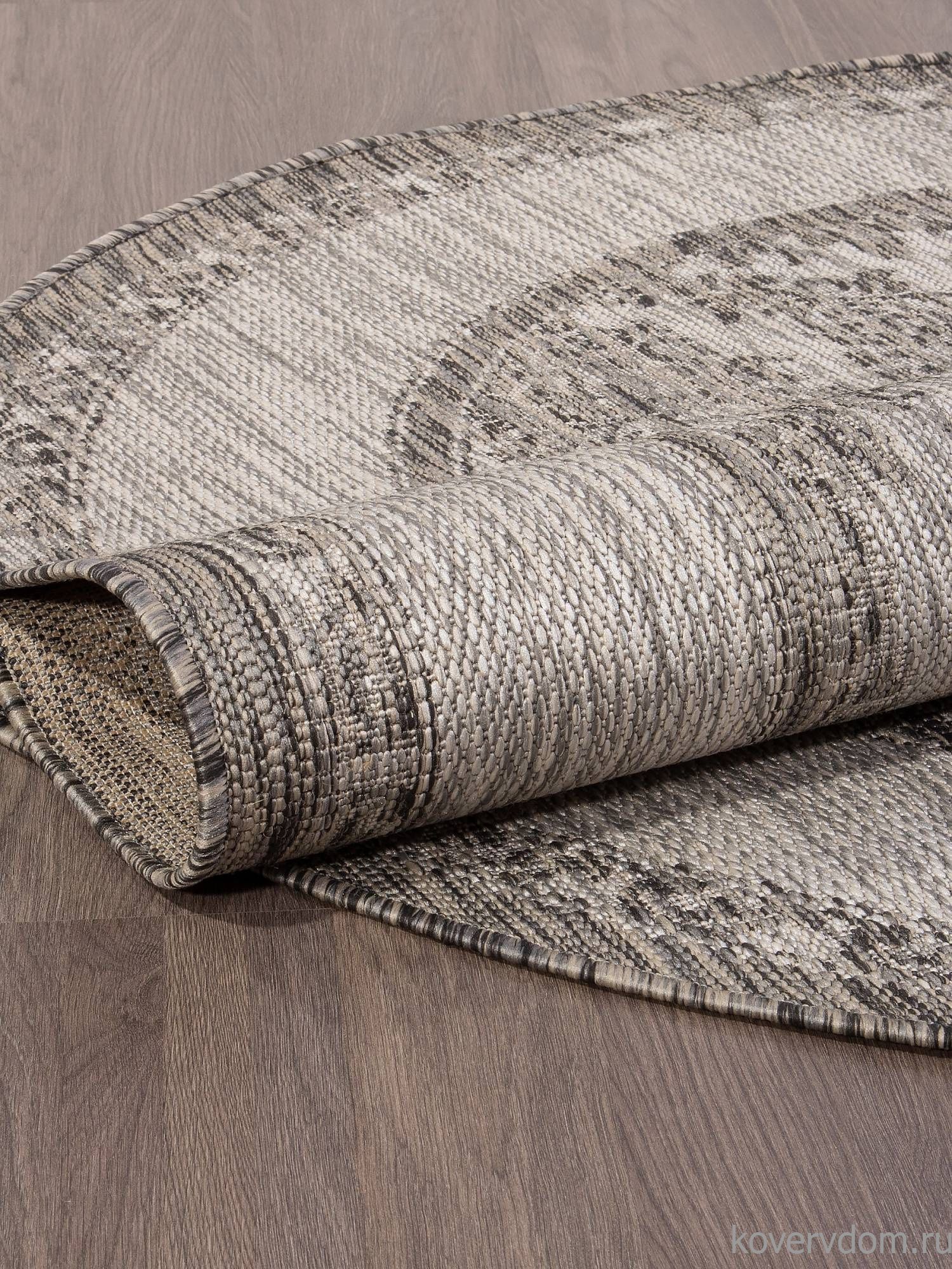 Ковер циновка VEGAS S001 GRAY/Серый Овал