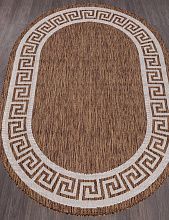 Ковер циновка VEGAS S002 BROWN-CREAM Овал